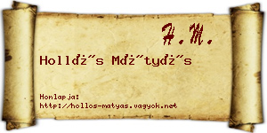 Hollós Mátyás névjegykártya