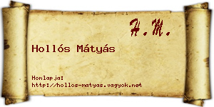 Hollós Mátyás névjegykártya