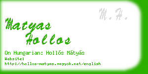 matyas hollos business card